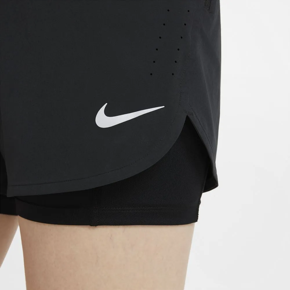 Nike Women's Eclipse 2 In 1 Shorts Black Cozy Sweatshirt Clean Cut