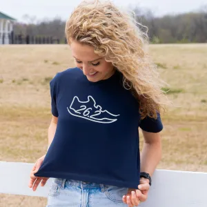 Running Short Sleeve Crop Tee - 26.2 Run Shoe Garment Dyed Technique