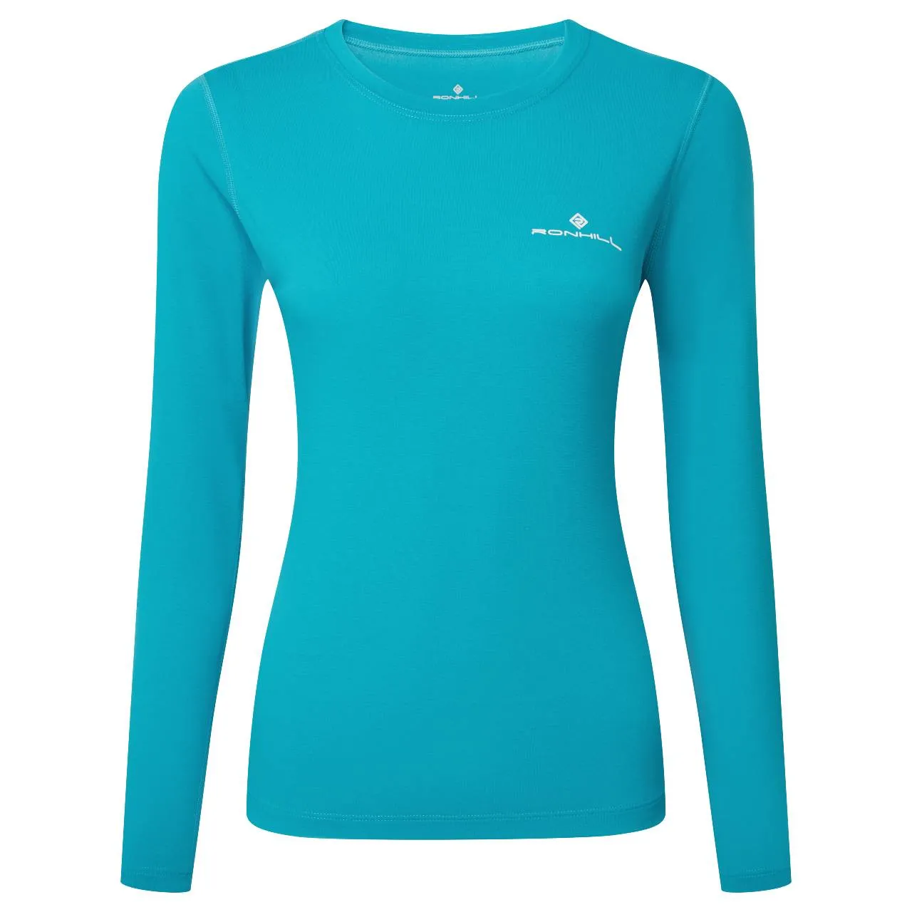 Comfy Top Fashion Ready Ronhill Core Long Sleeve Tee (Womens) - Azure/Bright White