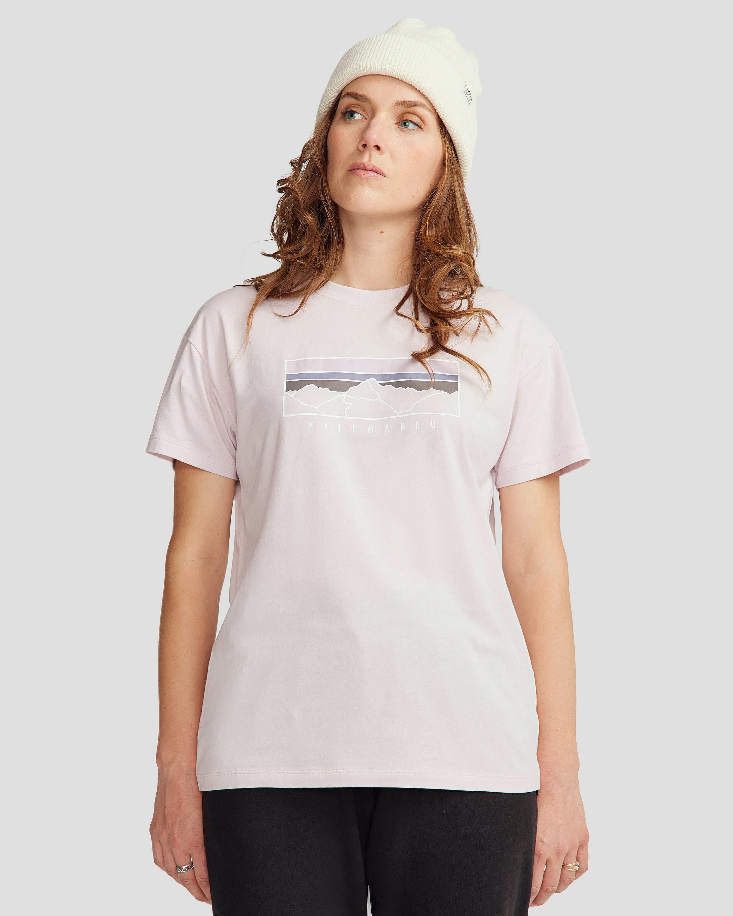 Chic and Cozy Women's Mountain Sunset Organic Cotton T-shirt - Stardust
