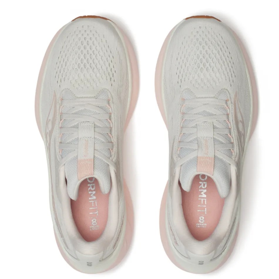 Saucony Women's Ride 18 Running Shoes in Quartz/Peony - Online Exclusive Anatomical Footbed Shape Gift Idea