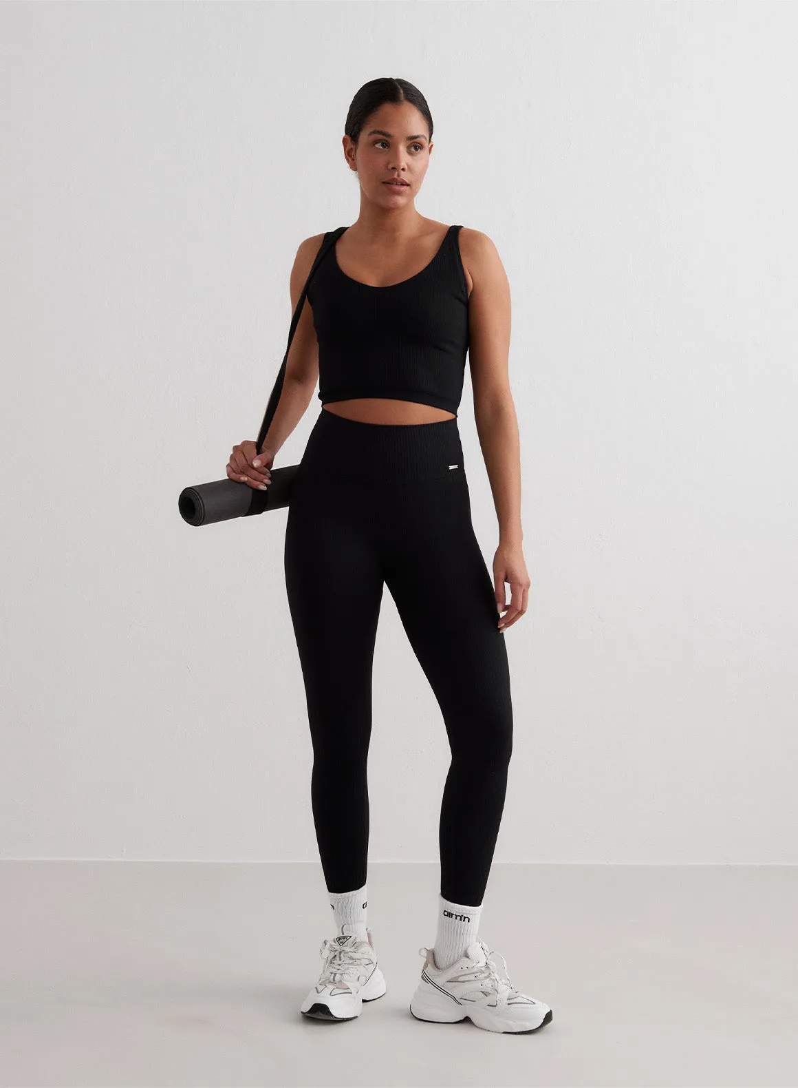 Black Ribbed Seamless Bralette low quality