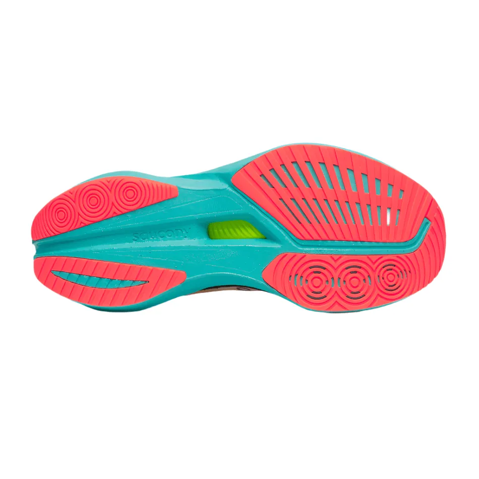 Ultra Cushioned Heel Saucony Women's Endorphin Speed 5 Running Shoes in White/Mutant AW25