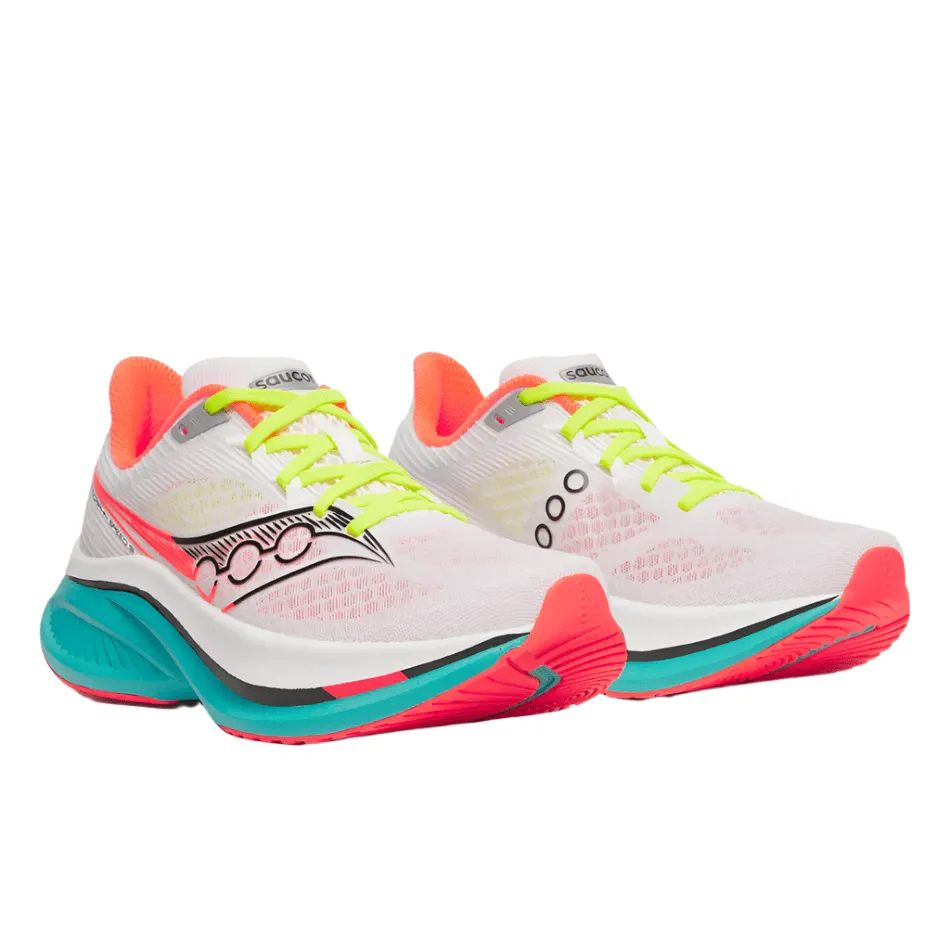 lightweight - upper shoes trail running footwear Saucony Women's Endorphin Speed 5 Running Shoes in White/Mutant AW25