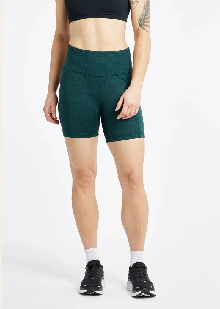 Cooling Effect Quick Dry Wear Oiselle | Pockito 6" Short | Women's | Juniper Monarch