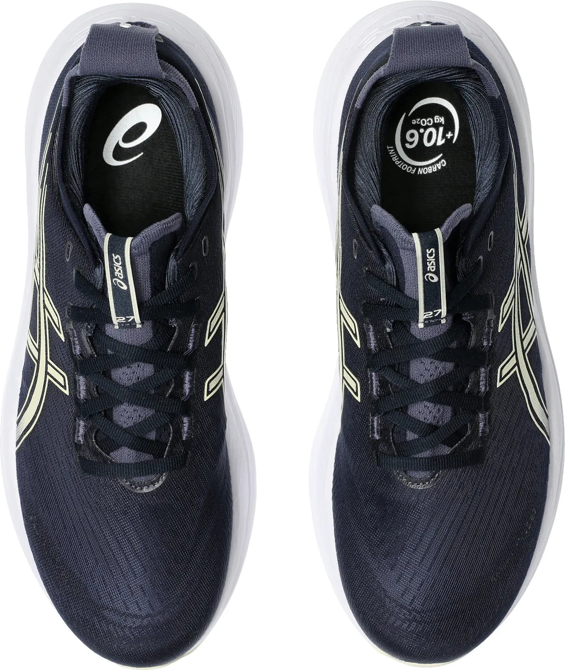 Asics Gel Nimbus 27 Mens Running Shoes - Blue running flexibility training Grounded Stride Technology