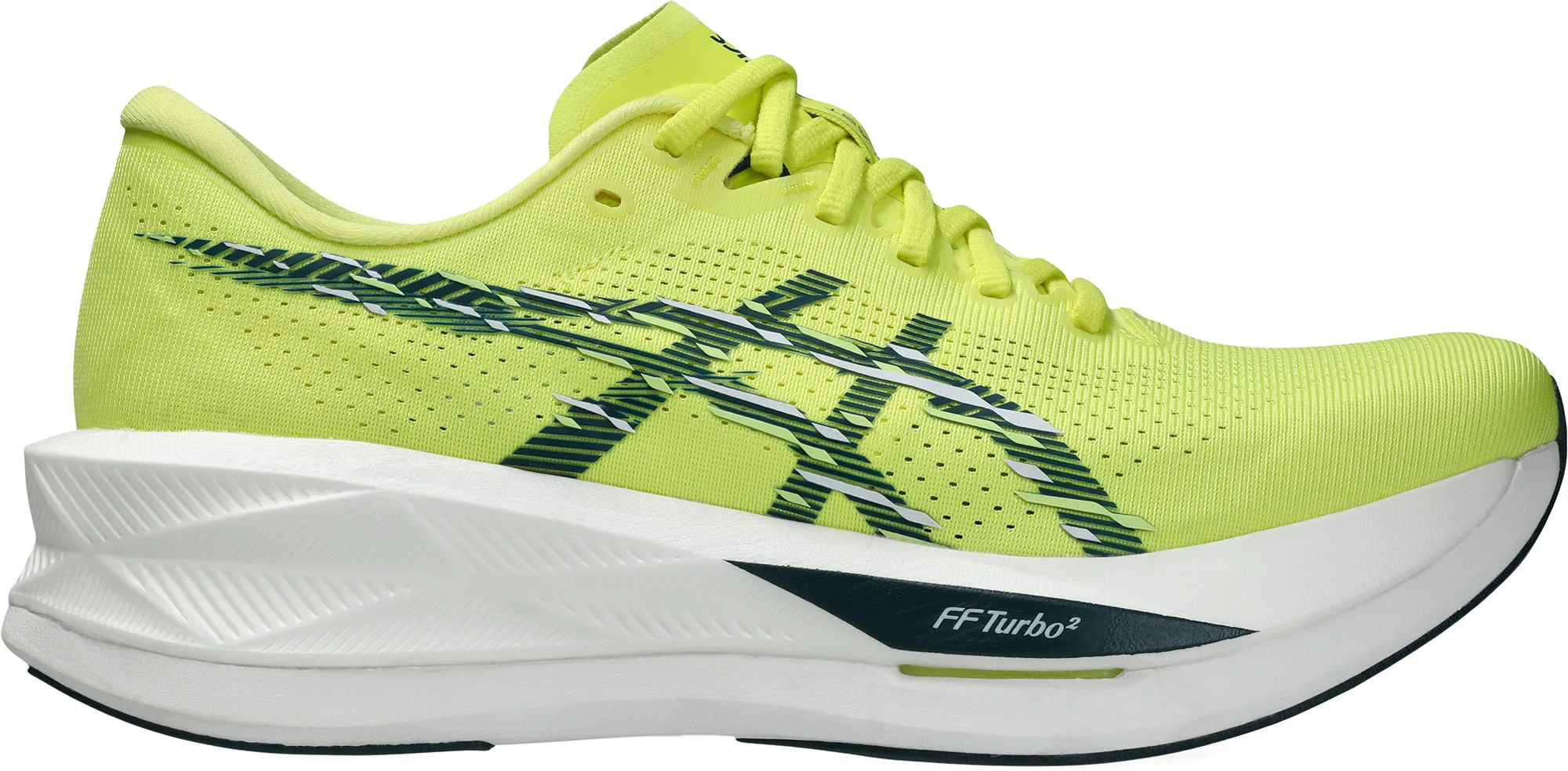 Asics SonicBlast Mens Running Shoes - Yellow running in a softball field area shoes
