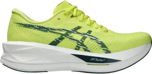 Asics SonicBlast Mens Running Shoes - Yellow running in a softball field area shoes