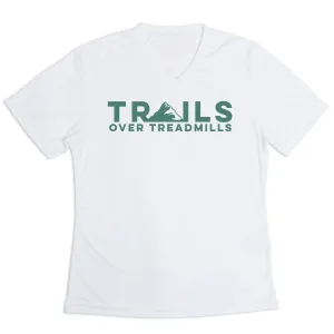 Women's Short Sleeve Tech Tee - Trails Over Treadmills Organic Cotton Blend