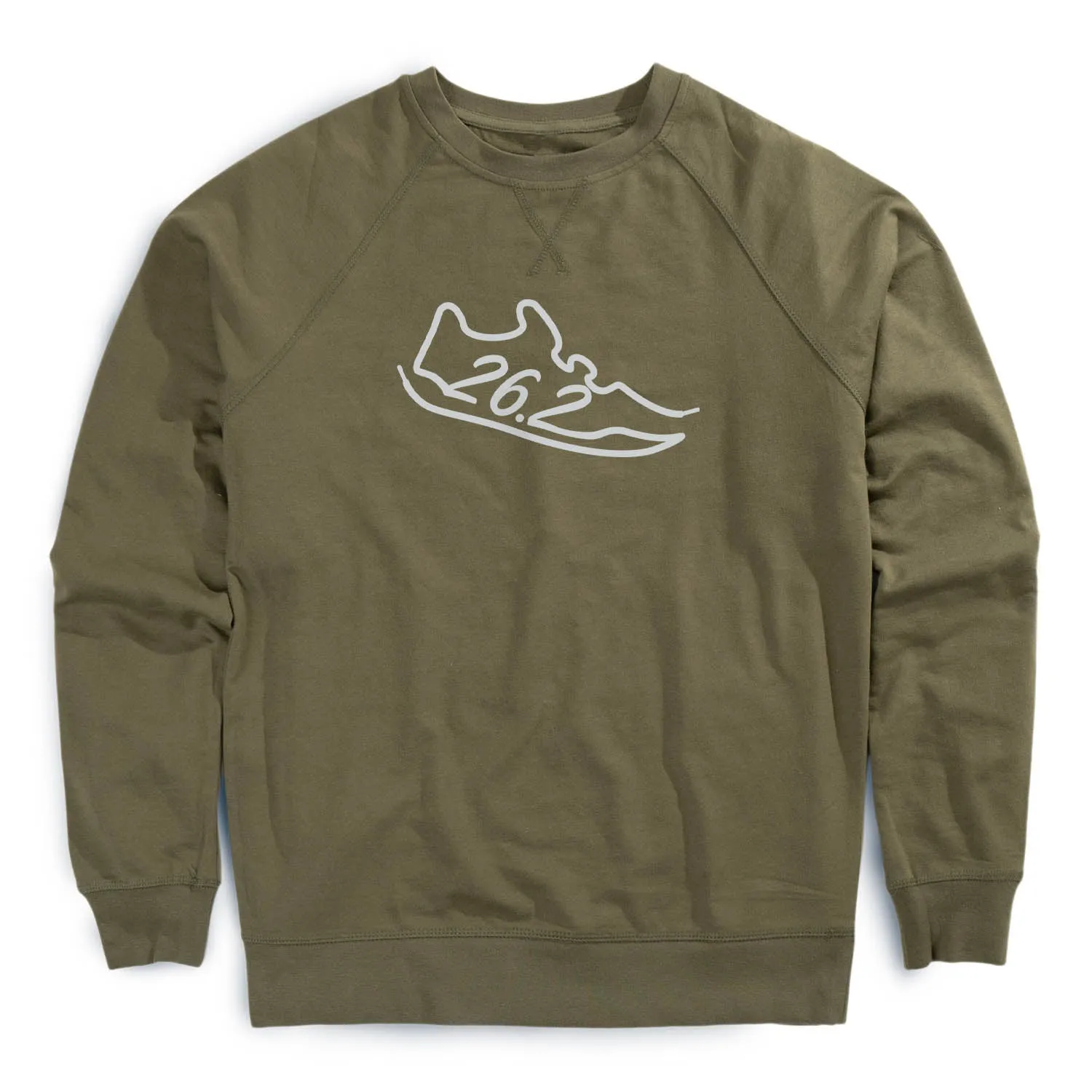 Running Raglan Crew Neck Sweatshirt - 26.2 Run Shoe Lake Glow Cyber Glow