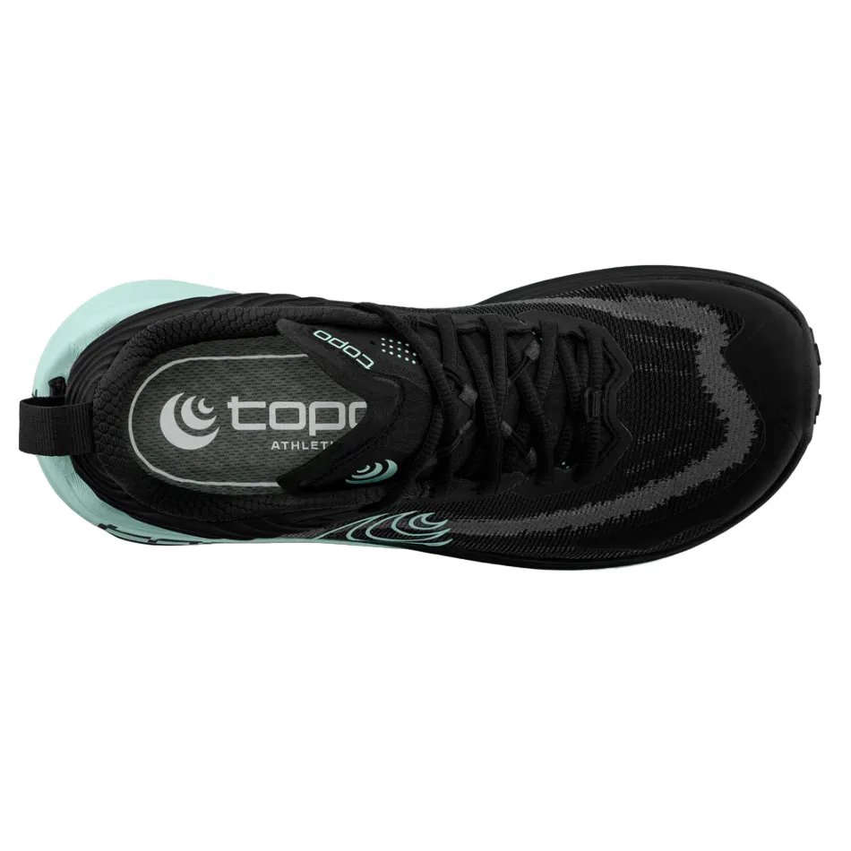 Topo Women's Vista Running Shoes in Black/Mint AW25 advanced trail shoes rocky climb shoes