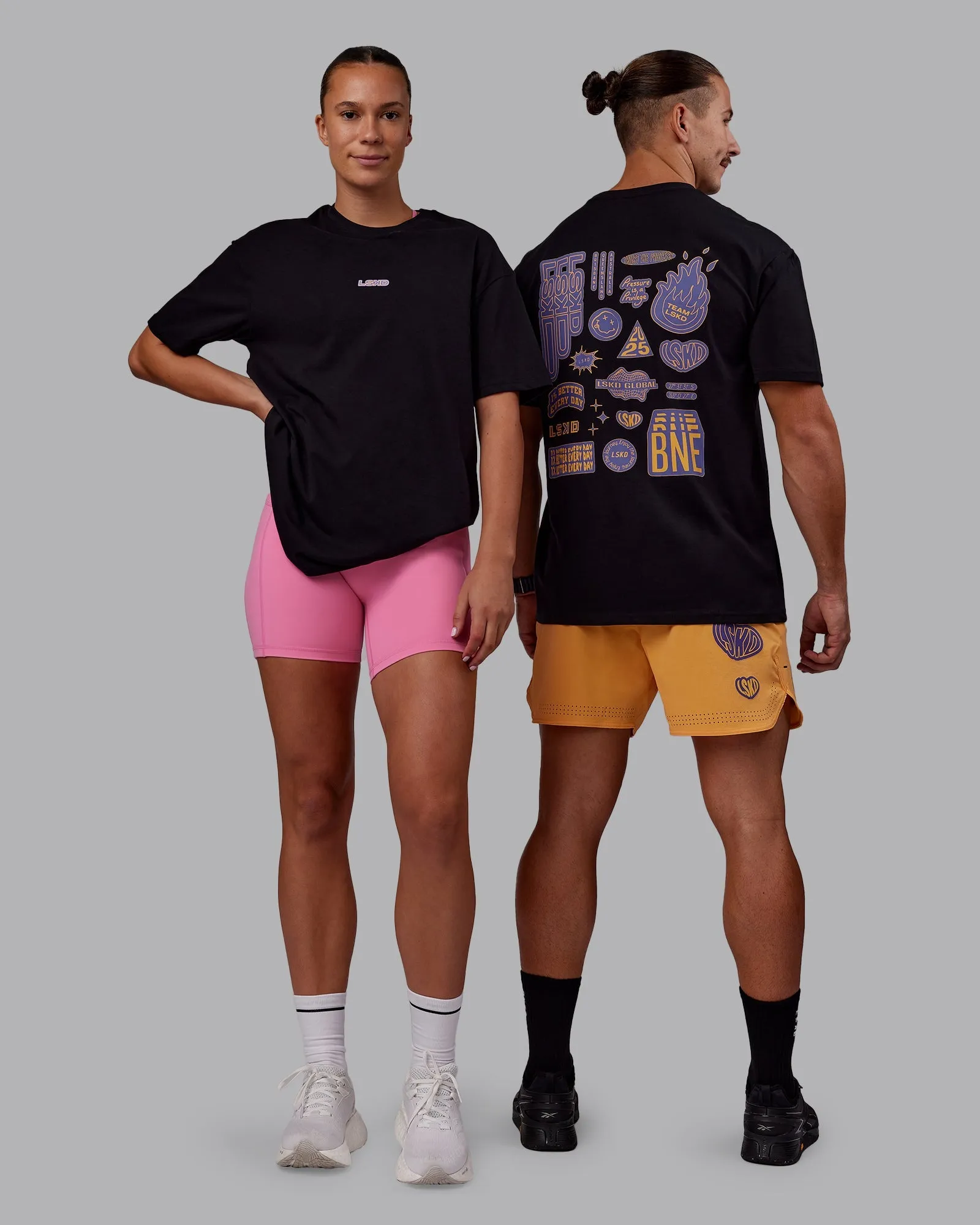 Relax Trend CFT BNE 25 FLXCotton Oversized Tee - Black-Warm Apricot