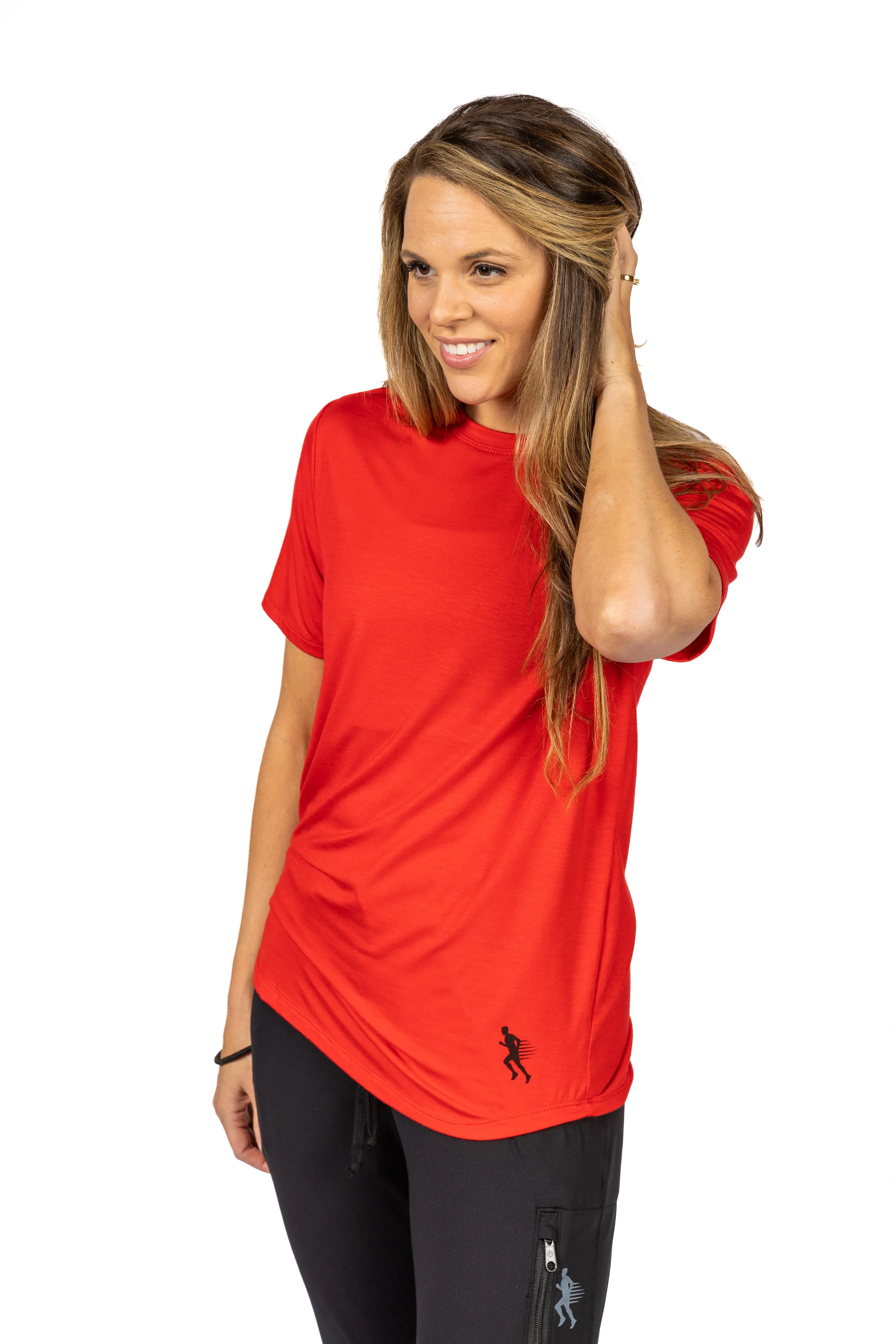 Comfy and Soft SHORT SLEEVE TEE - RED SCARLET - THE RECOVERY