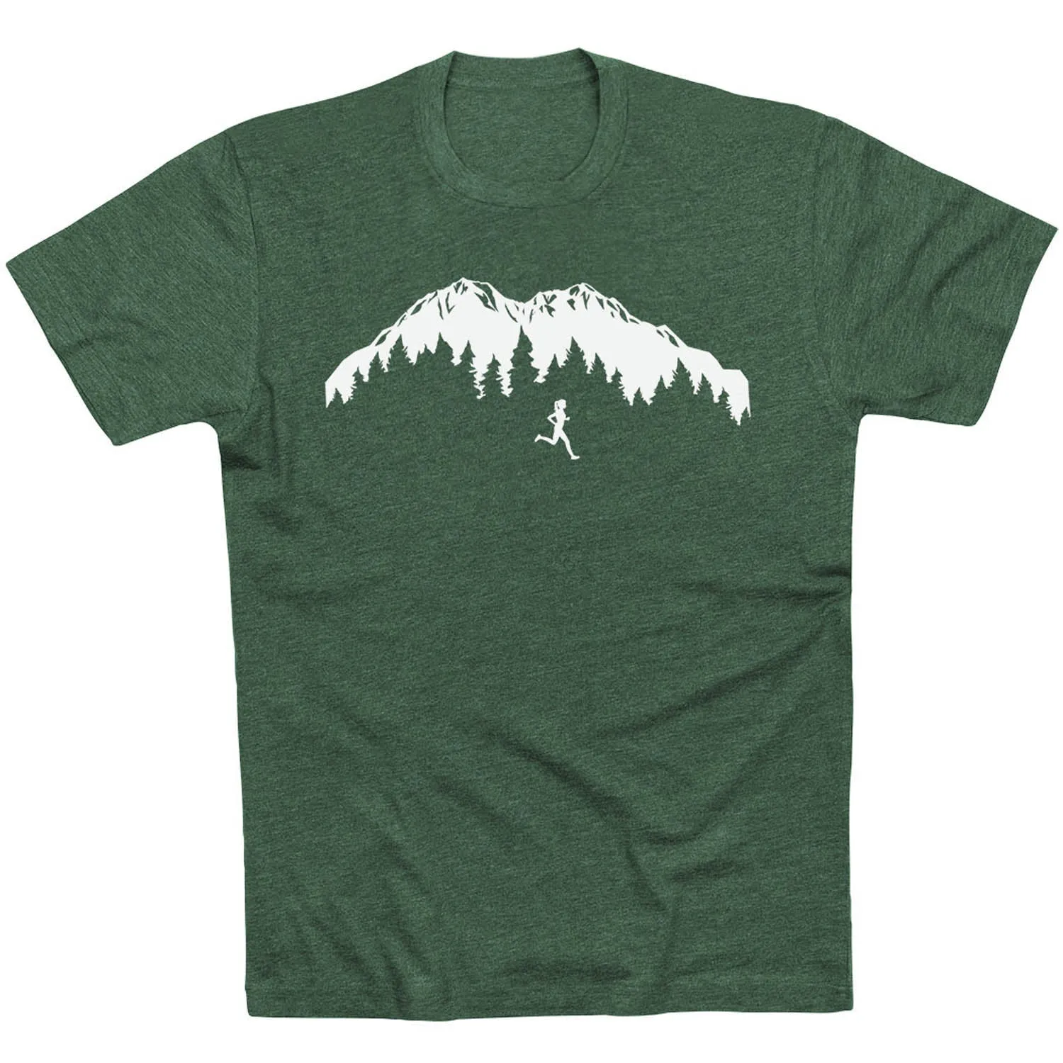 Running Short Sleeve T-Shirt - Trail Runner in the Mountains Basic Wear Comfy and Soft