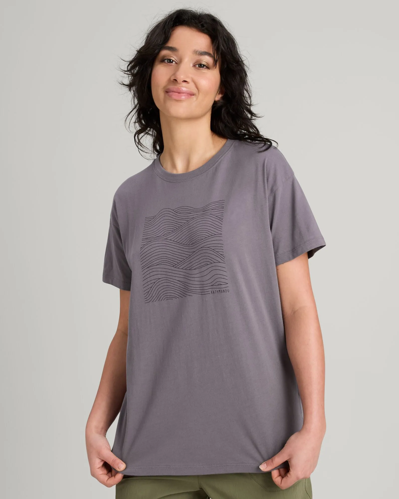 Women's Ripple Organic Cotton T-shirt - Light Quartz Comfy Style