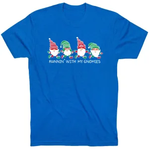 Running Short Sleeve T-Shirt - Runnin' With My Gnomies?? - Christmas Moisture Management