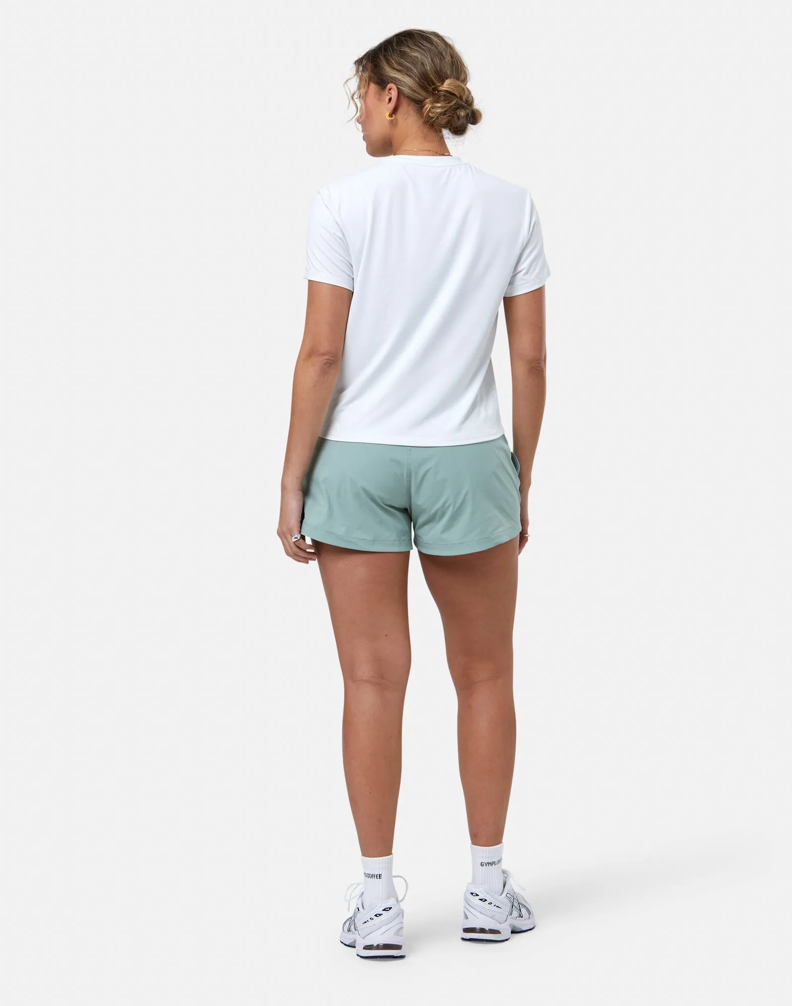 Abstract print Gym   Coffee Tee (Womens) - Ultra White