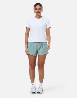 Relaxed fit style Gym   Coffee Tee (Womens) - Ultra White