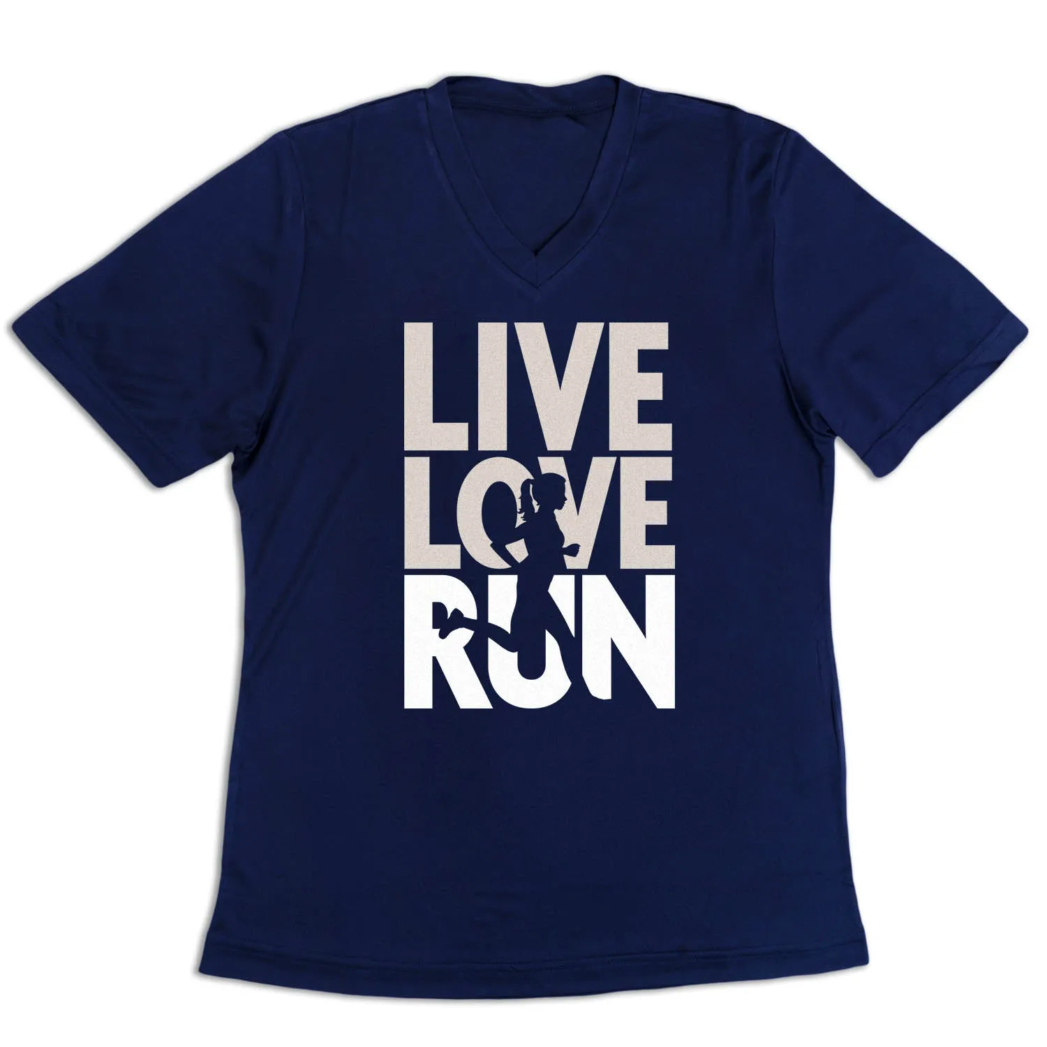 Summer Favorite Summer cool Women's Short Sleeve Tech Tee - Live Love Run Silhouette