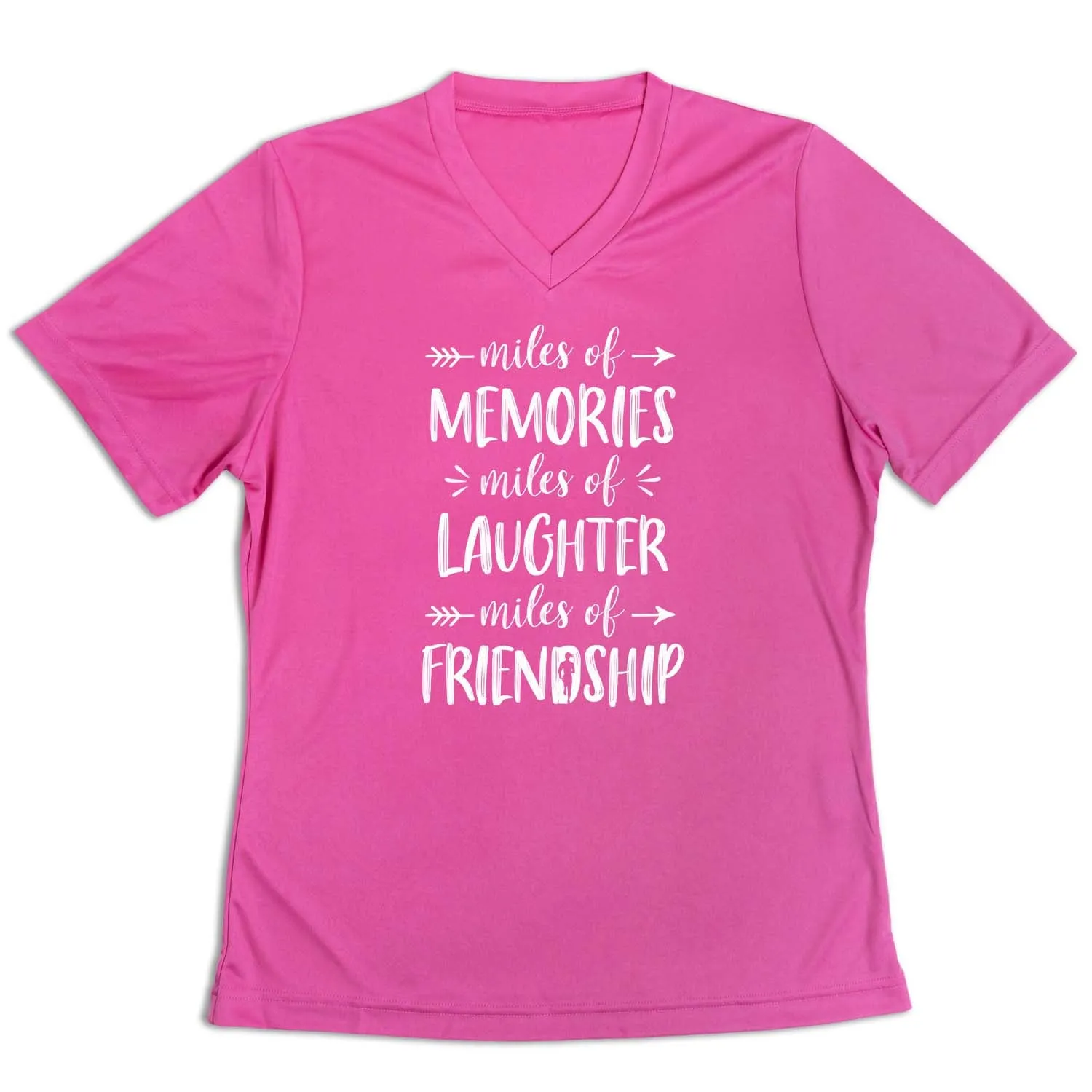 Breathable Waist Travel Trend Women's Short Sleeve Tech Tee - Miles of Friendship Mantra