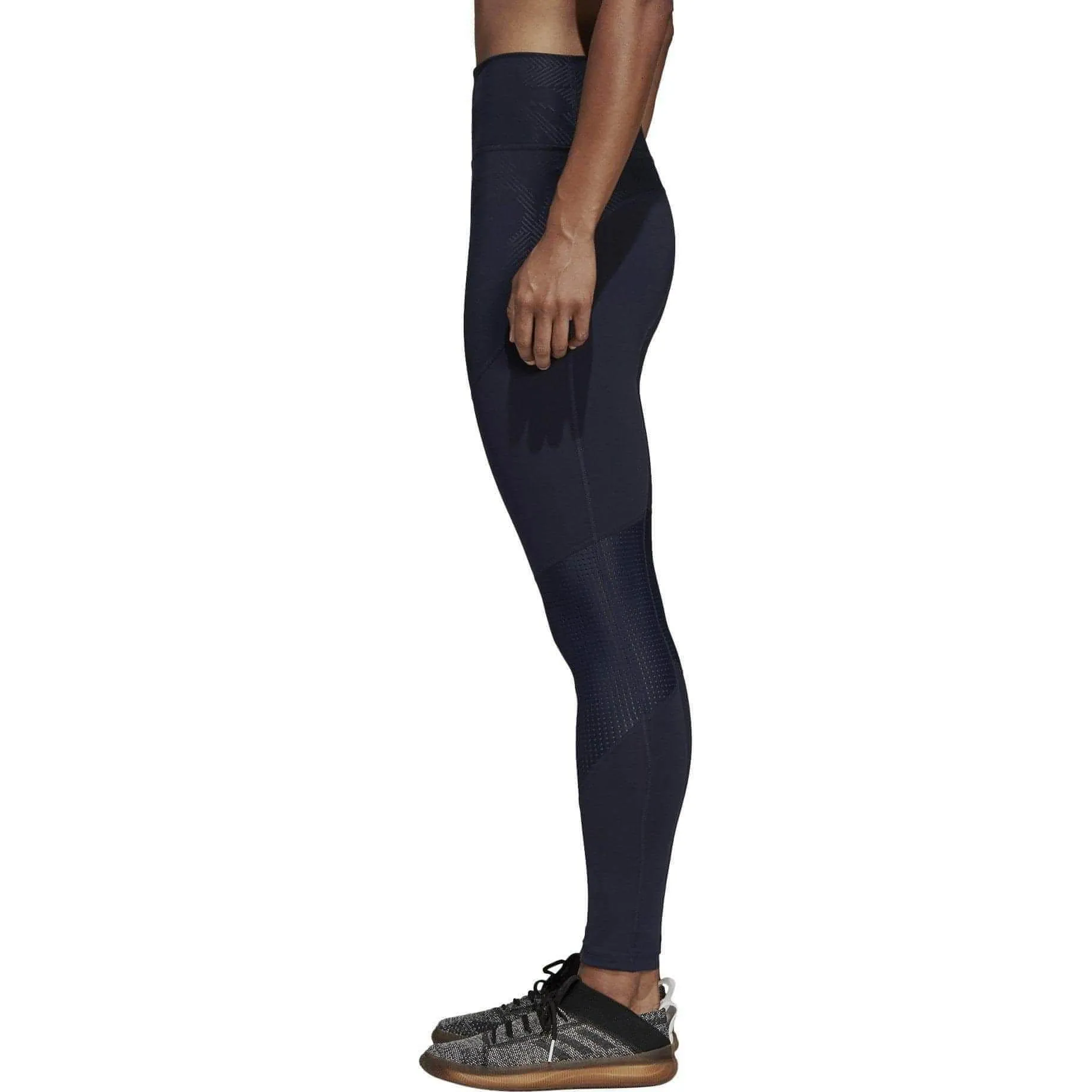 adidas Believe This High Rise Womens Long Training Tights - Blue Breathable Feel Yoga Inspired