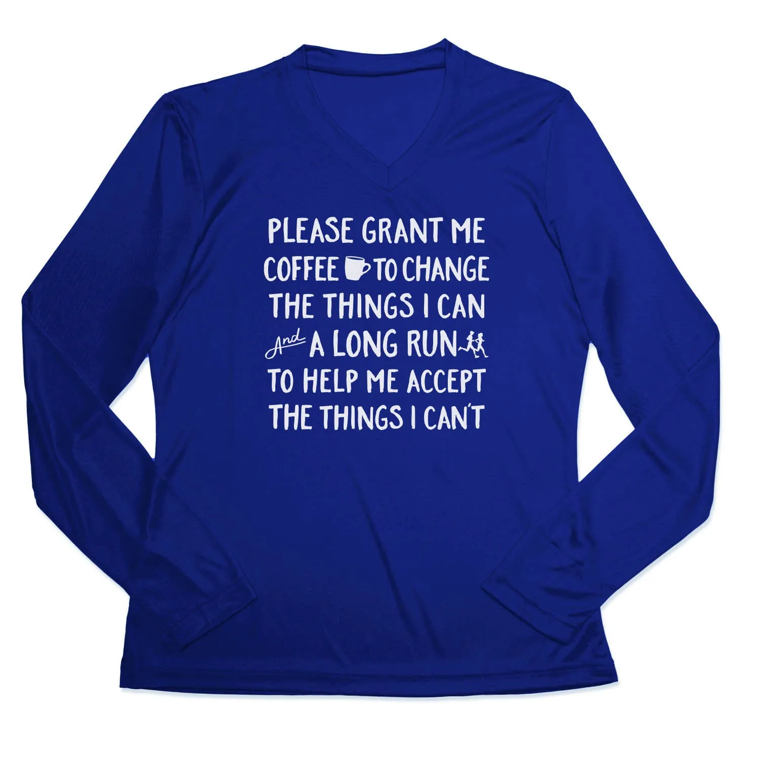 Light Style Women's Long Sleeve Tech Tee - Please Grant Me Coffee