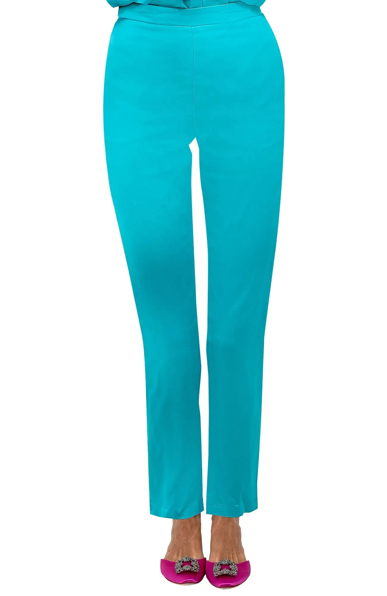 Gretchen Scott | Pull On Pant | Women's | Turquoise Lightweight Knit Material Cushioned Comfort