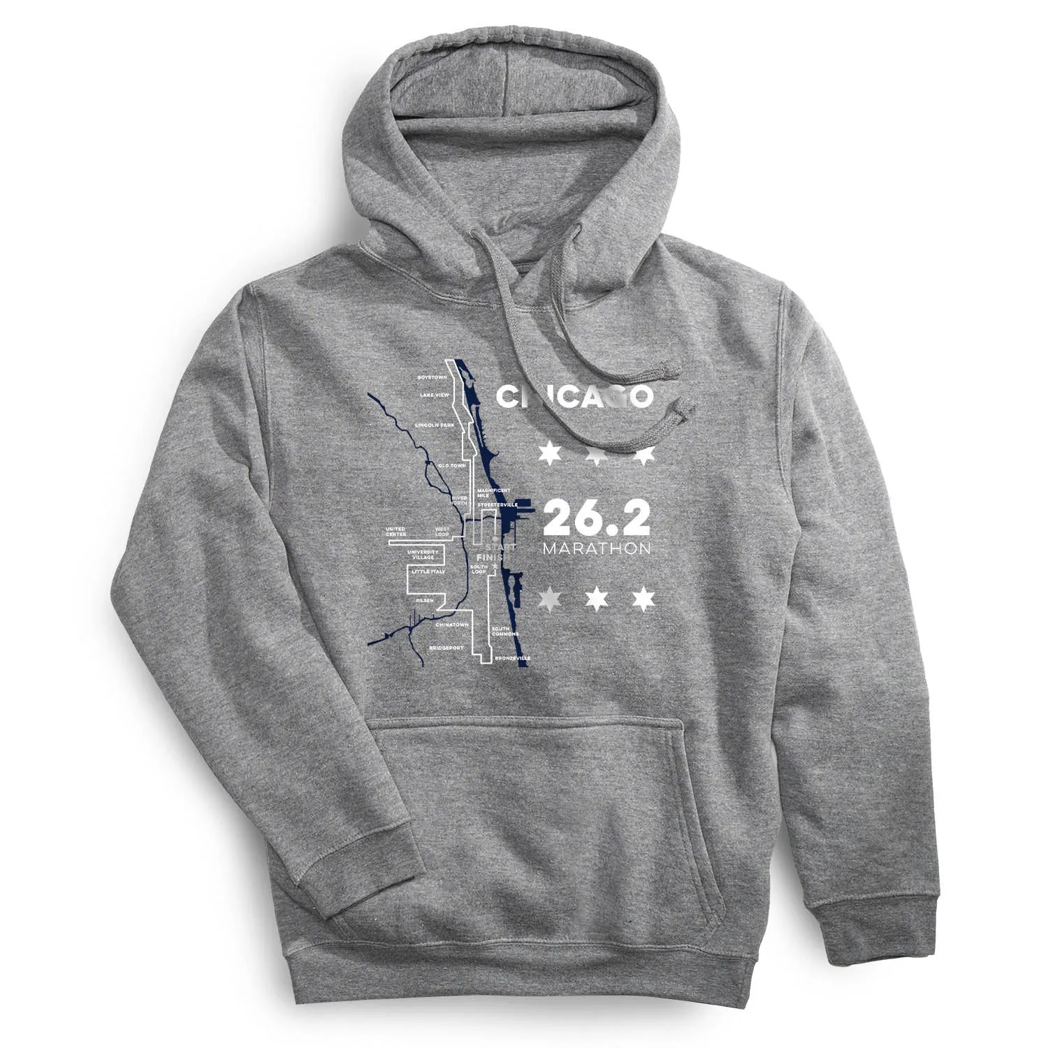 HiddenZipperClosure Ocean Fit Statement Fleece Hoodie - Chicago Route