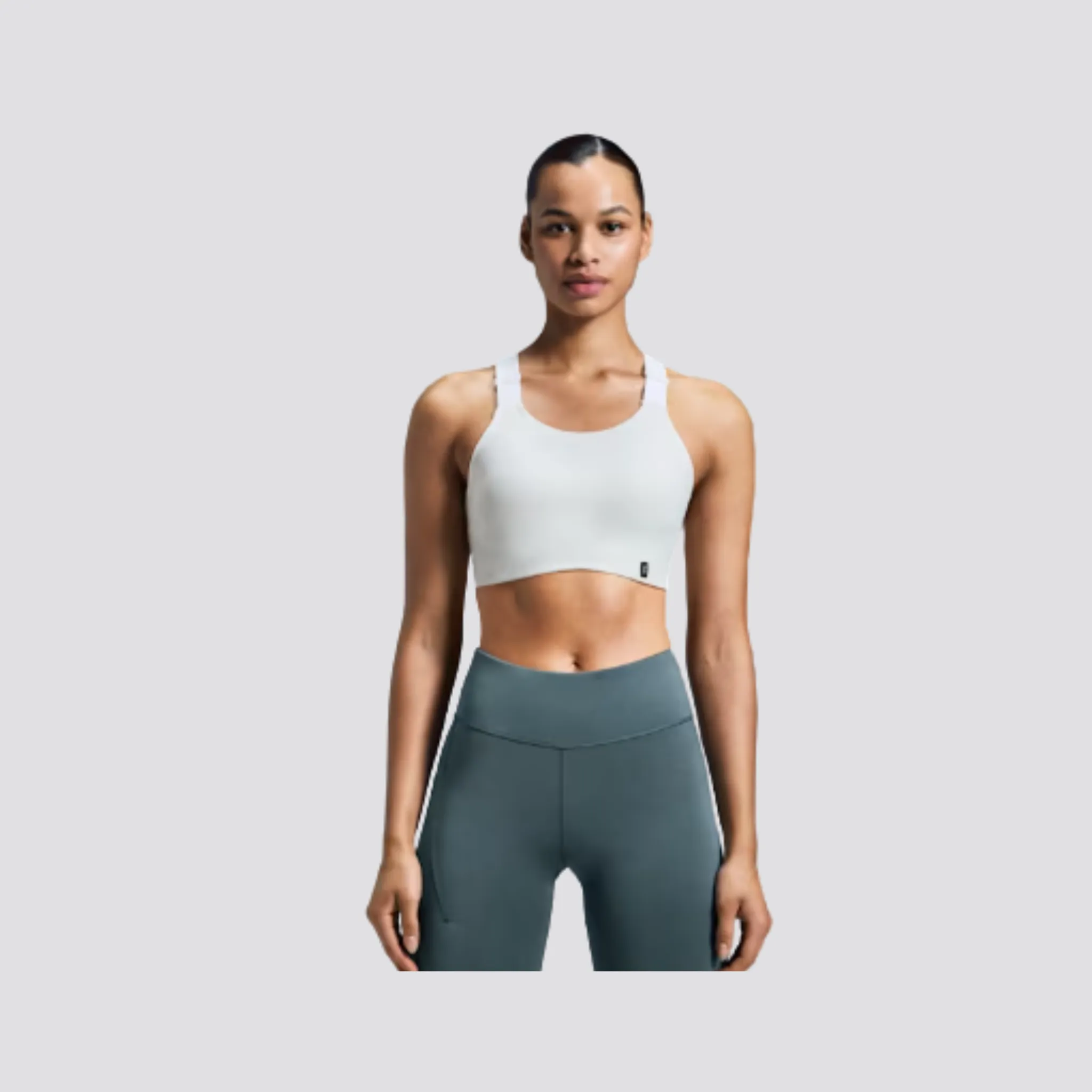 PERFORMANCE FLEX BRA - WHITE Drawstring closure seams