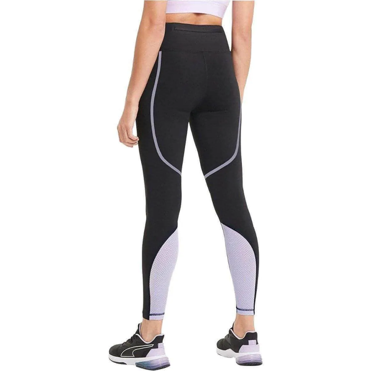 Slimming Stretch Sporty Look Puma Train Bonded High Waist Womens Long Training Tights - Black