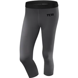 TCA Pro Performance Endurance Womens 3/4 Capri Running Tights - Grey Seamless Design Weekend Trip Budget Friendly Travel Outfit
