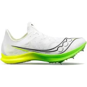 reinforced - heel - area shoes Hyper Elastic Response Foam Saucony Endorphin Cheetah Mens Running Spikes - White