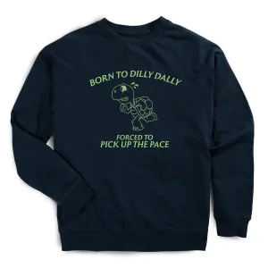 Running Raglan Crew Neck Sweatshirt - Born to Dilly Dally WrinkleResistant Finish Work-Ready