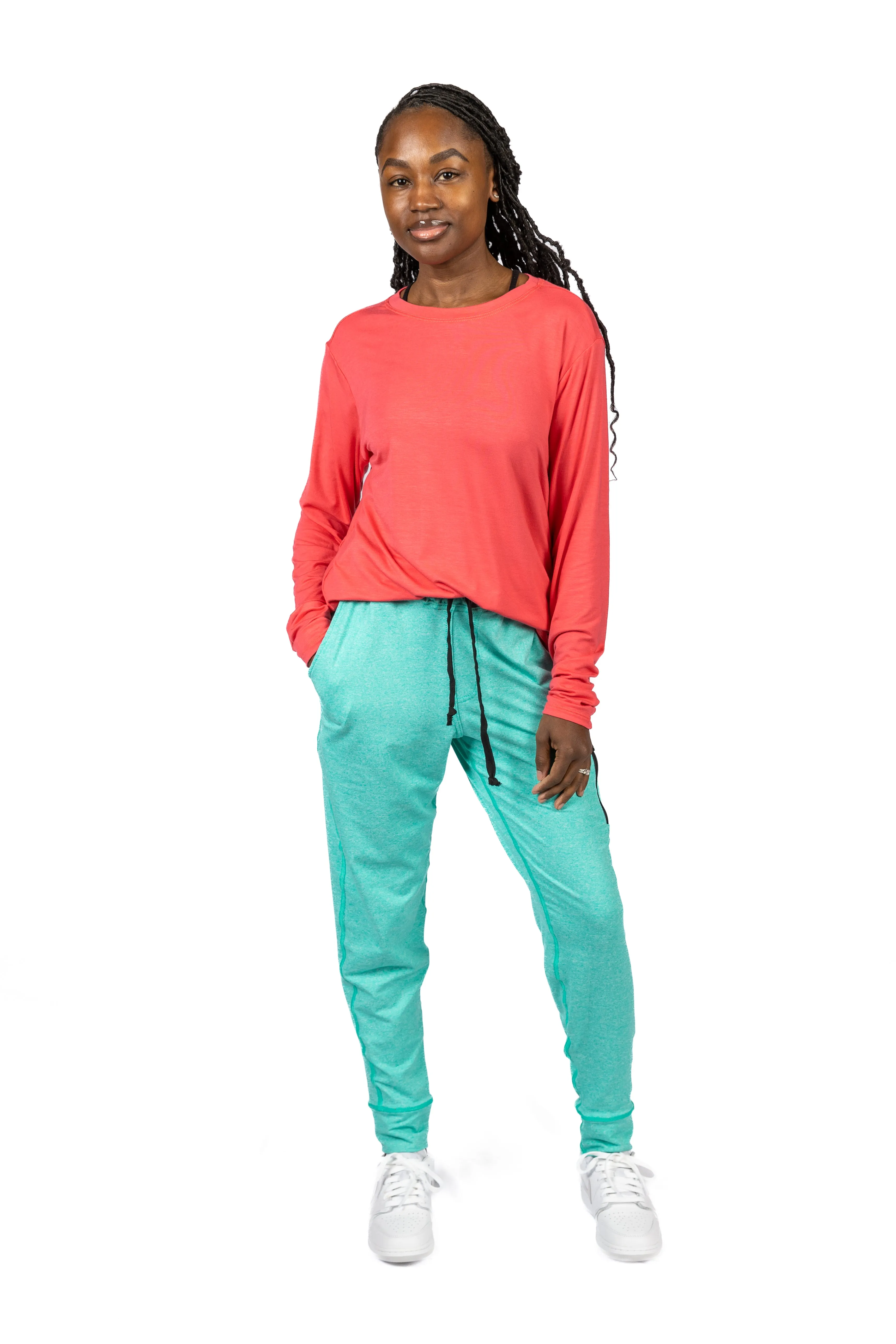 LONG SLEEVE TEE -  CORAL - THE TAPER Casual Layer Relaxed Look