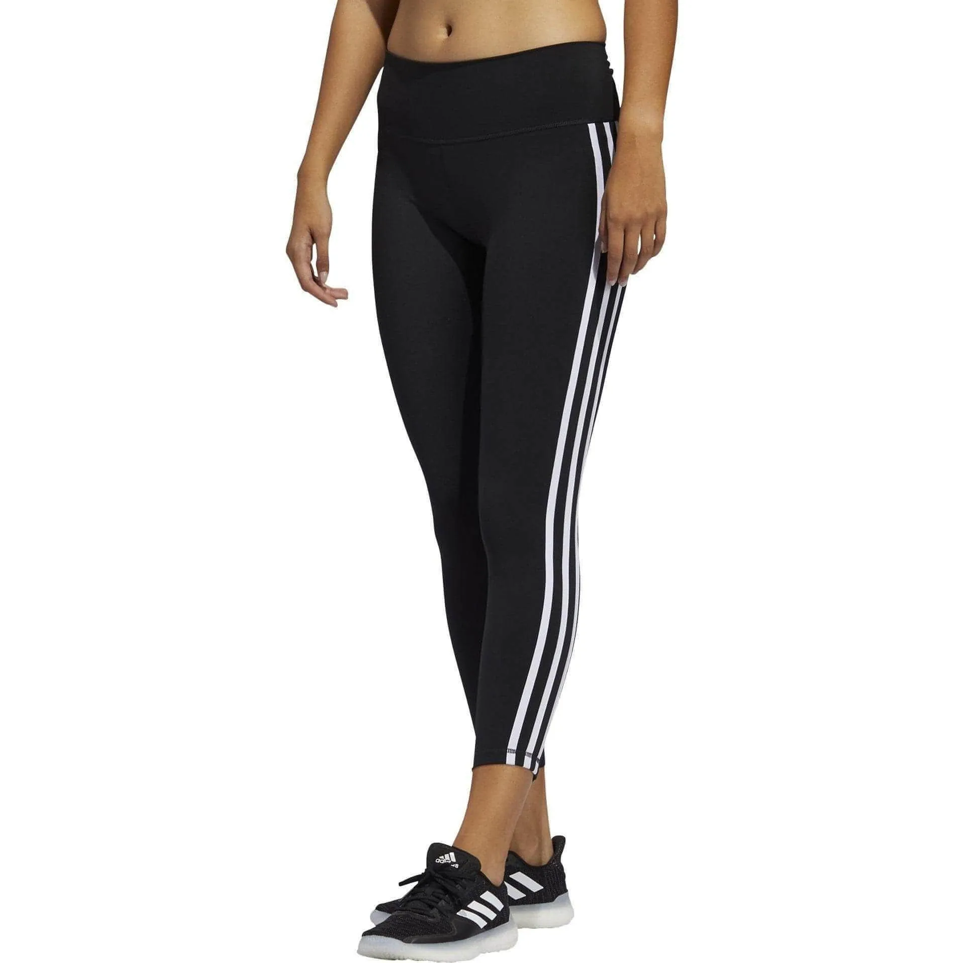 Yoga Class Quick Dry adidas Believe This 2.0 3 Stripes High Rise Womens 7/8 Training Tights - Black