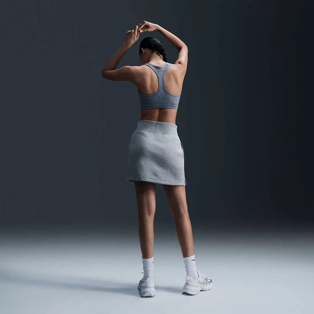 Women's Nike Swoosh Medium Support Bra - Smoke Grey/Pure/White Topstitching seams Non-Binding Band