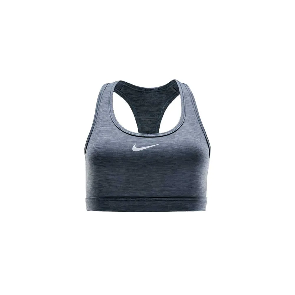 Women's Nike Swoosh Medium Support Bra - Smoke Grey/Pure/White Gray sports outfit Lightweight