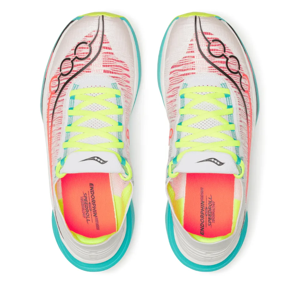 Quick Dry Upper training equipment Saucony Unisex Endorphin Elite 2 Running Shoes in White/Mutant AW25