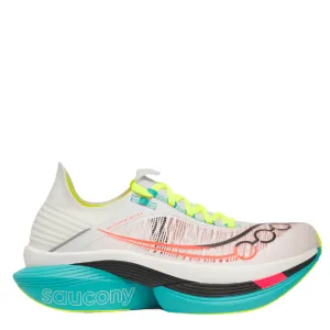 ocean - themed running shoes Cloud Like Cushioning Saucony Unisex Endorphin Elite 2 Running Shoes in White/Mutant AW25