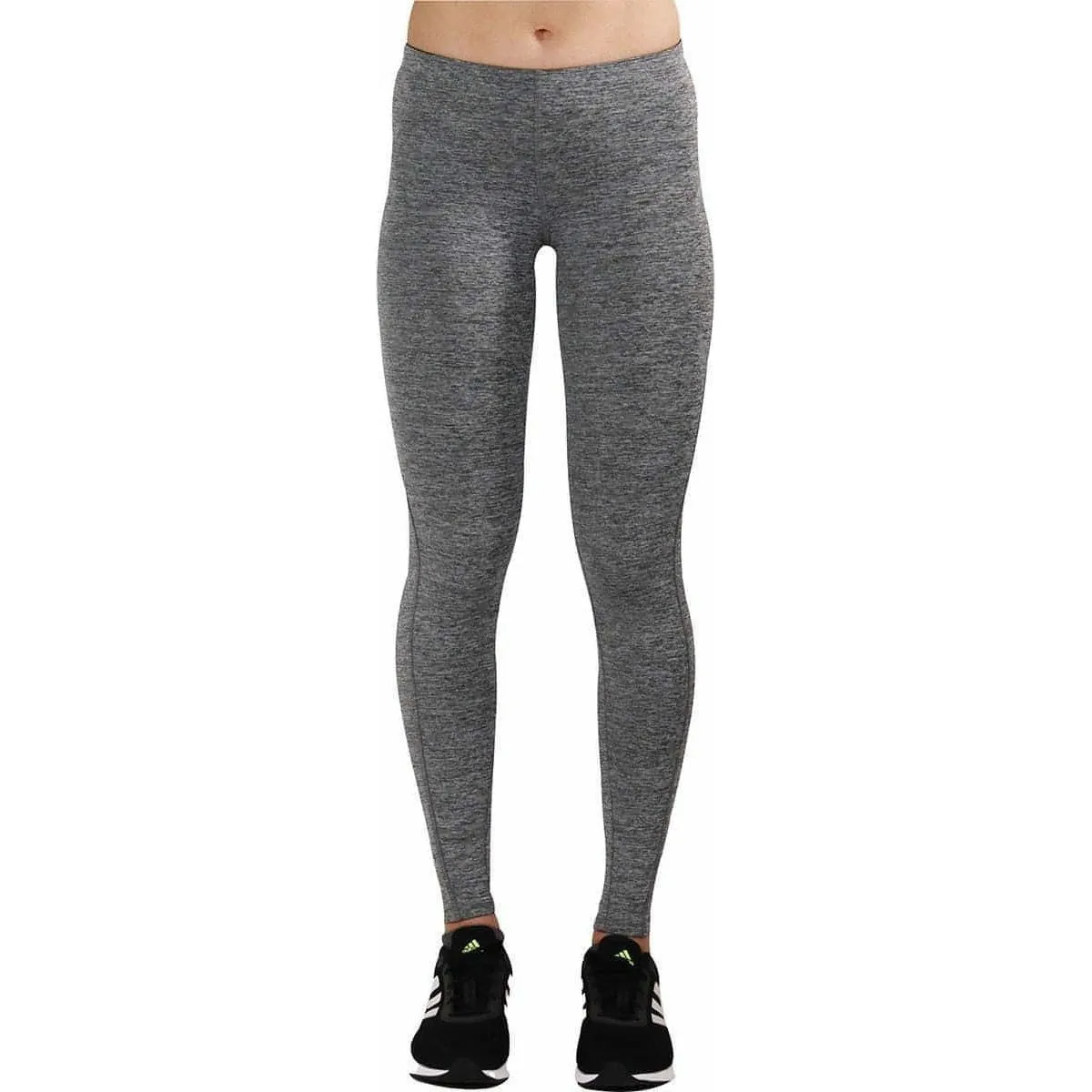 More Mile Train To Run Womens Long Running Tights - Grey Light Stretch Fit