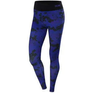 TCA Supreme Graphic Womens Long Running Tights - Blue Non Restrictive Fit Anti Odor School Sports