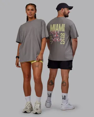 Unisex Miami 25 Washed FLXCotton Tee Oversize - Storm Front-Lemon Fizz waterproof Active Style