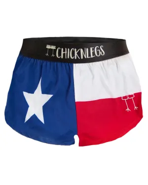 Roomy Comfort Fresh Day Women's Texas Flag 1.5" Split Shorts