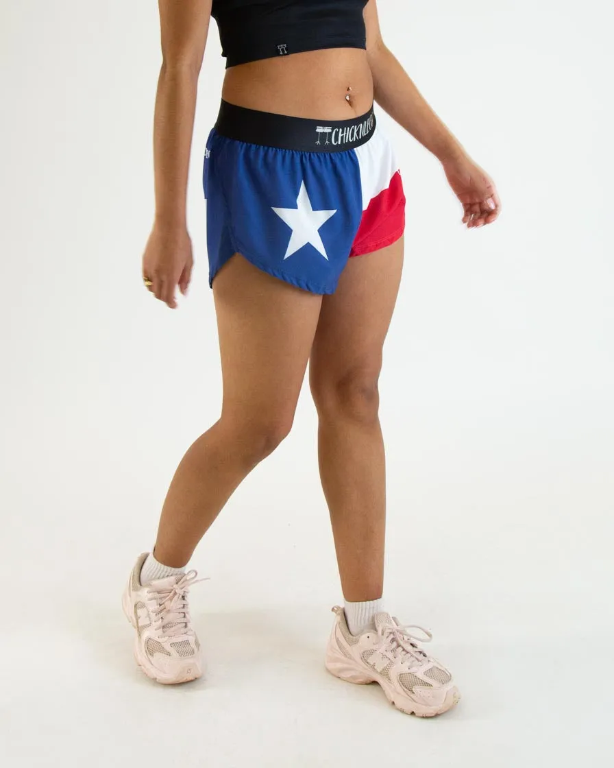 Women's Texas Flag 1.5" Split Shorts Balanced Fit CompactPackable
