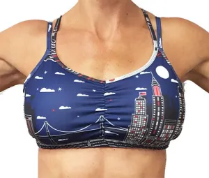 Wear alone seams NYC Print Strappy Top Sports Bra