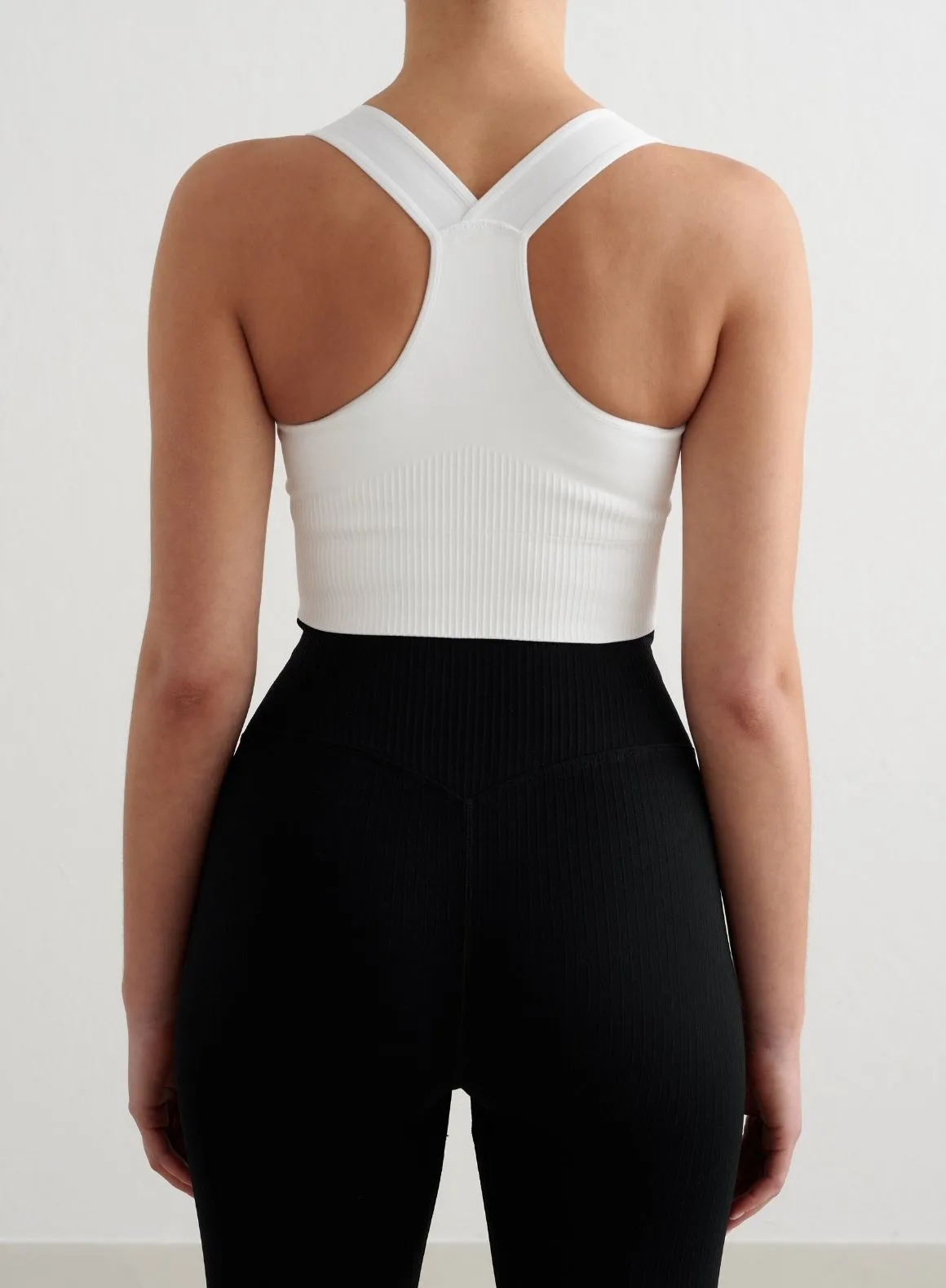 White High Support Ribbed Bra Machine washable