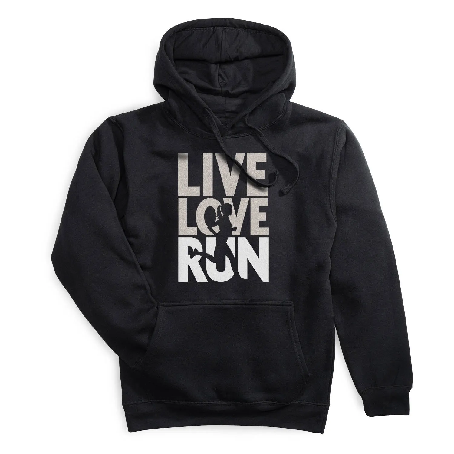 Statement Fleece Hoodie -  Live Love Run Silhouette MoistureControlClothing Self Love