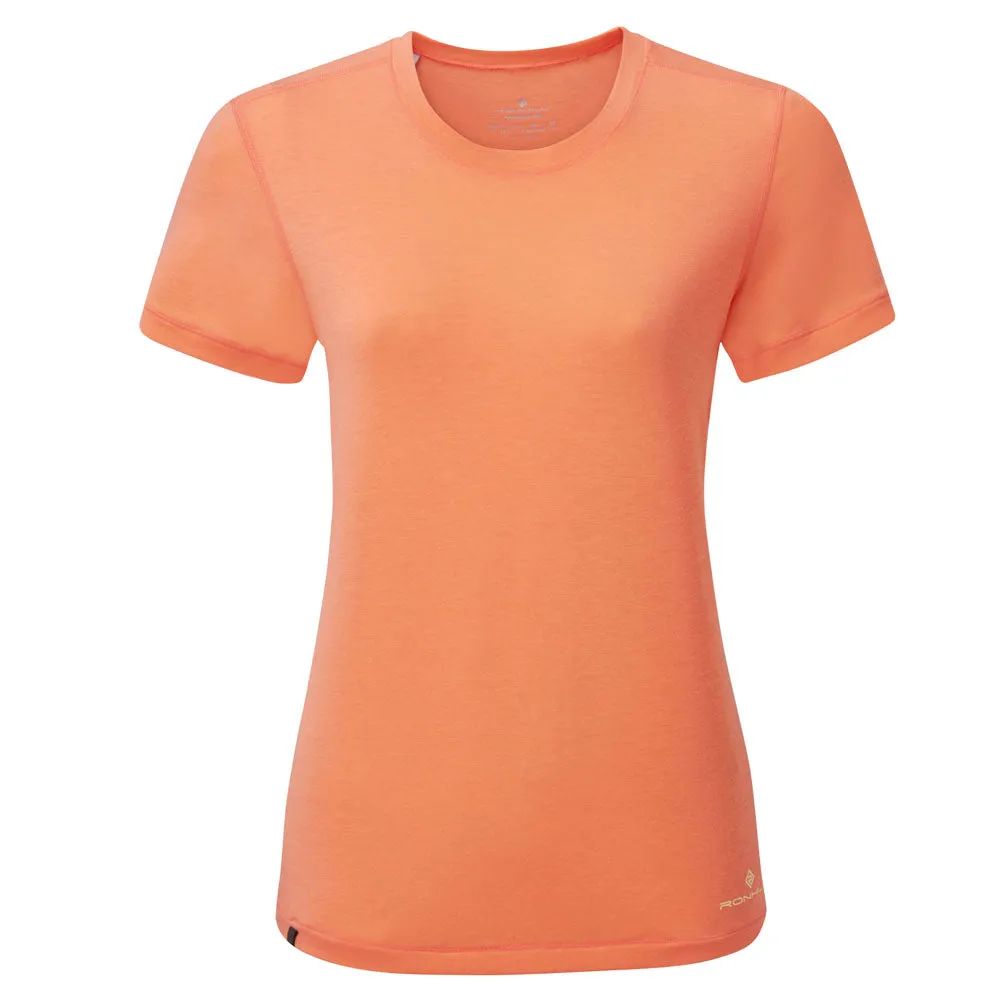 TearResistant Fabric Ronhill Life Tencel Short Sleeve Women's Running Tee - Peach Marl
