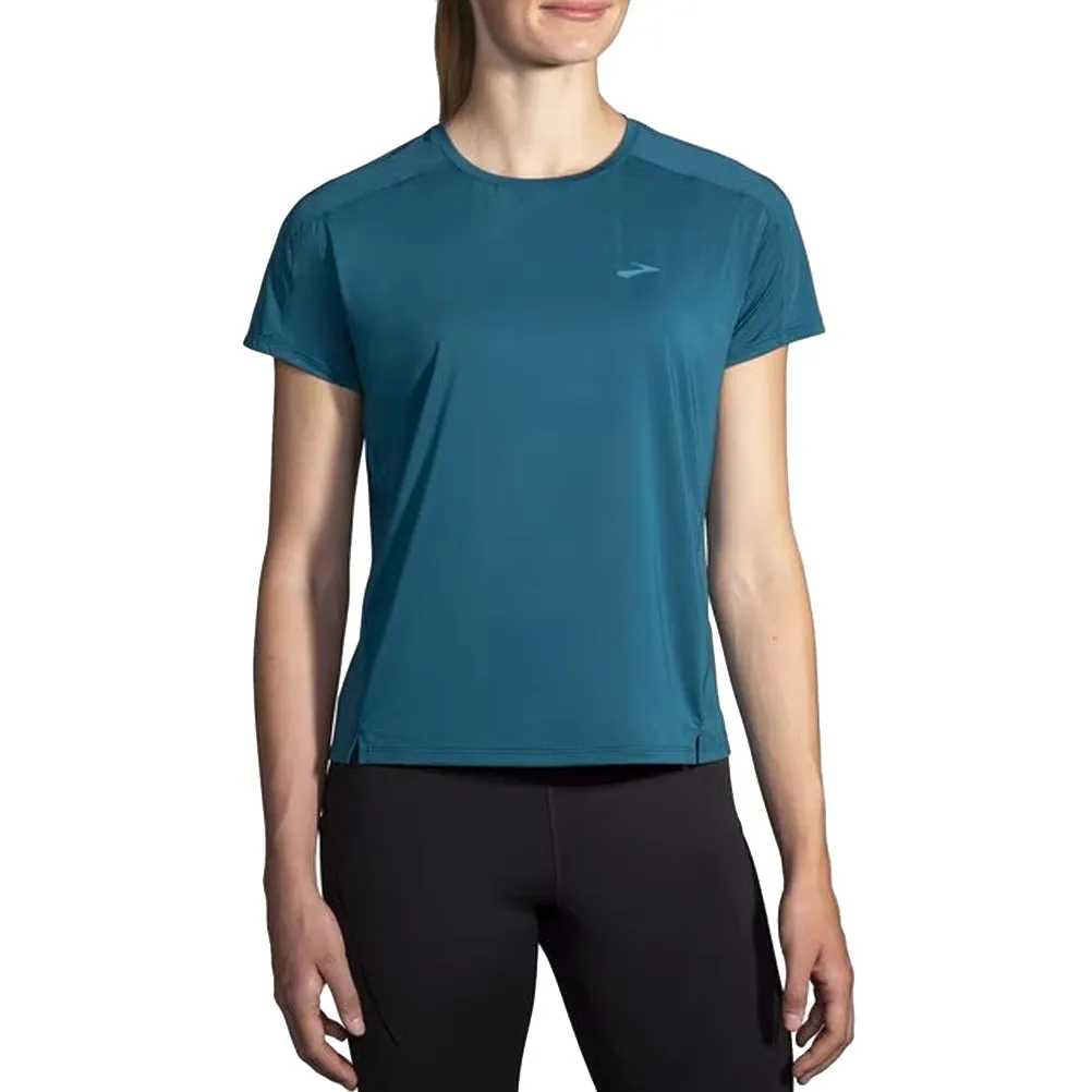 Linen blend Brooks Sprint Free 2.0 Short Sleeve Women's Running Tee - Moroccan Blue