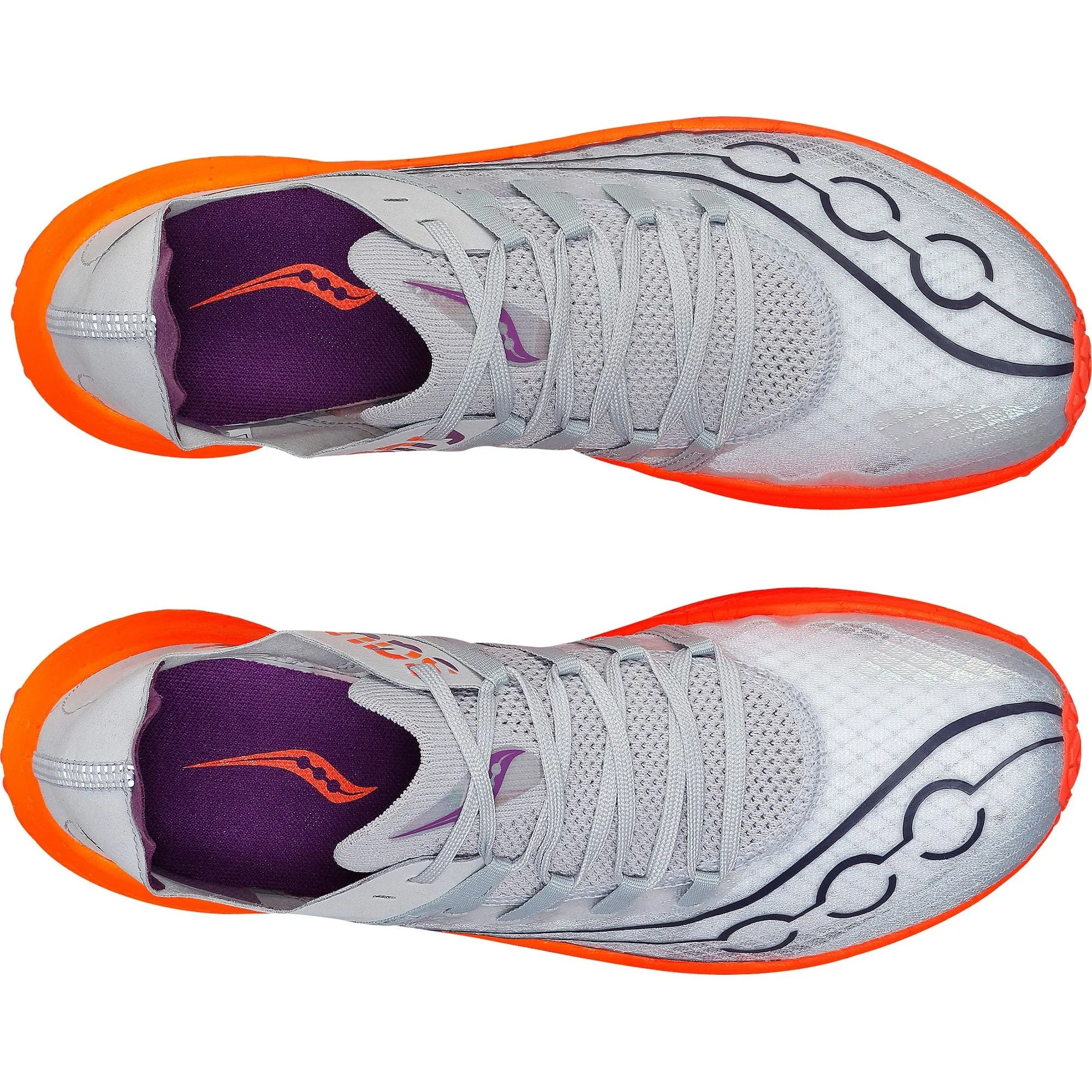 Full Length Cushion Layer Secure Lace Closure Saucony Sinister Womens Running Shoes - Grey